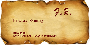 Frass Remig névjegykártya